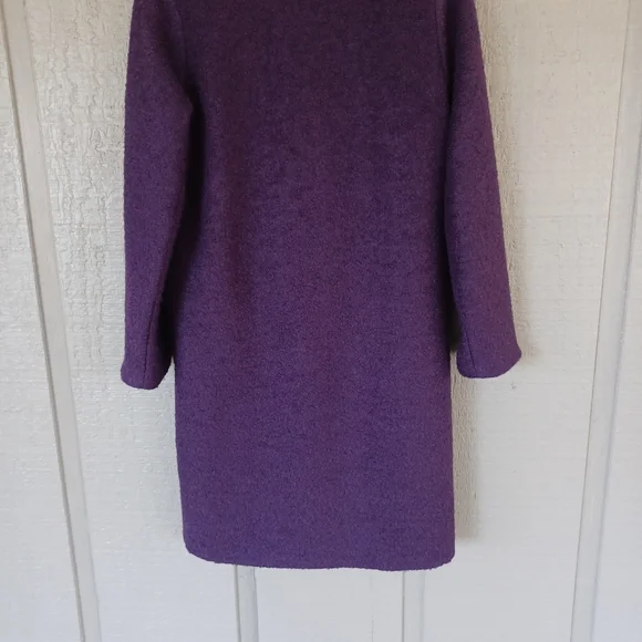 EMME Marella Women Boucle Coat Size M Wool Blend Long Sleeve Pockets In Purple